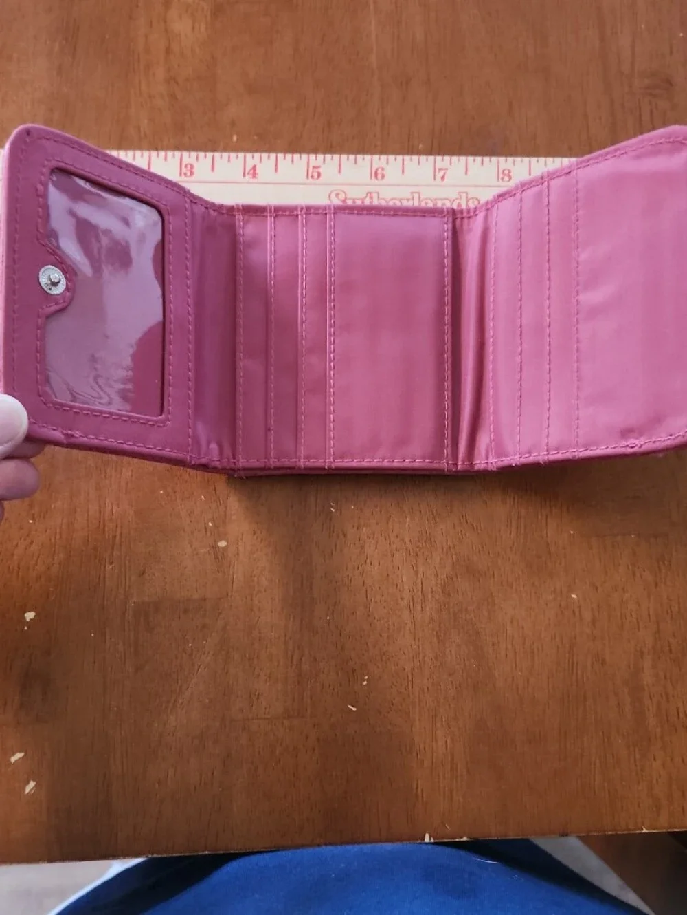 Source Unknown Pink Bifold Wallet with Silver Ring Details